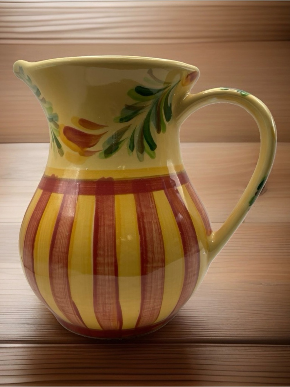 Southern Living at Home Gail Pittman Siena 8" Tall Pitcher Handpainted #40332
